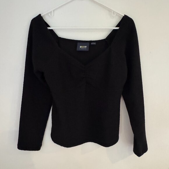 Black Maeve Size Medium Whimsy Goth Textured Black Top - Picture 1 of 6